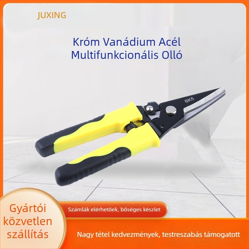 Juxing Egyenes fejű, többfunkciós lemezel olló, 20 mm nyitás, max 0,6 mm lemezvastagság, Cut sorozat