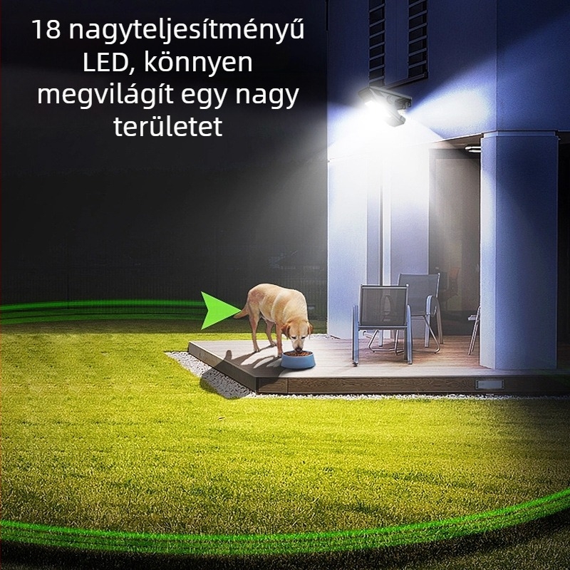 Napelemes kültéri kert-kerítés klipszes lámpa, vízálló falikar otthoni használatra, mozgásérzékelővel, ultra-erős fényű világítás