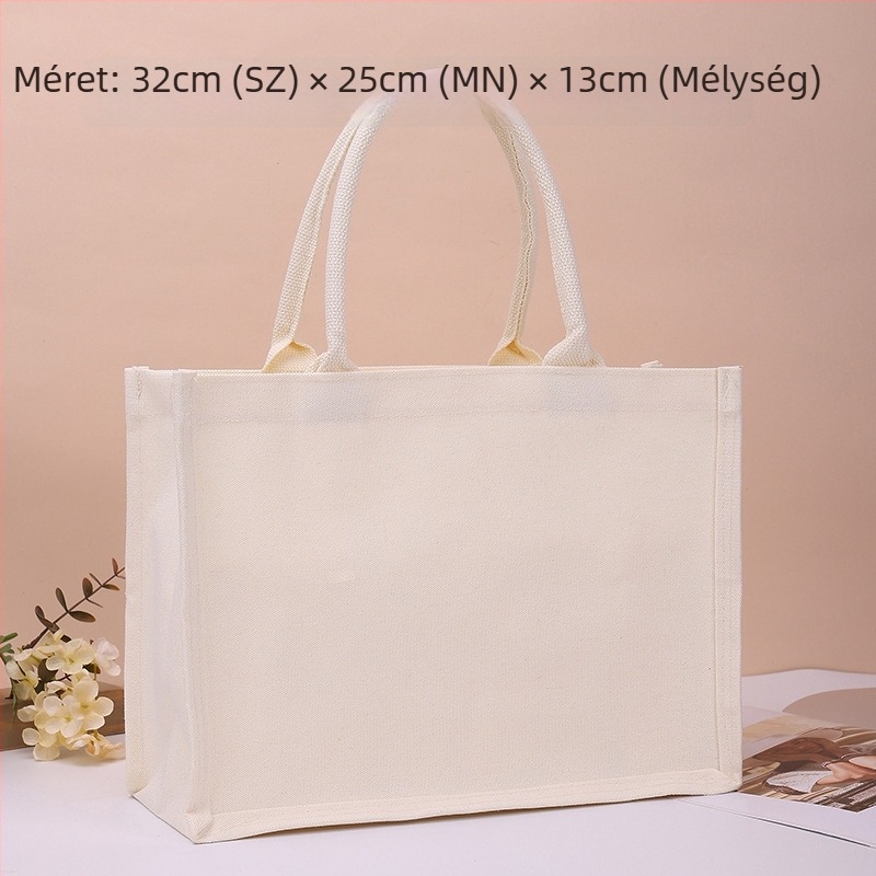 Vászon- és juta tote táska UV nyomtatott logóval, testreszabható dizájn