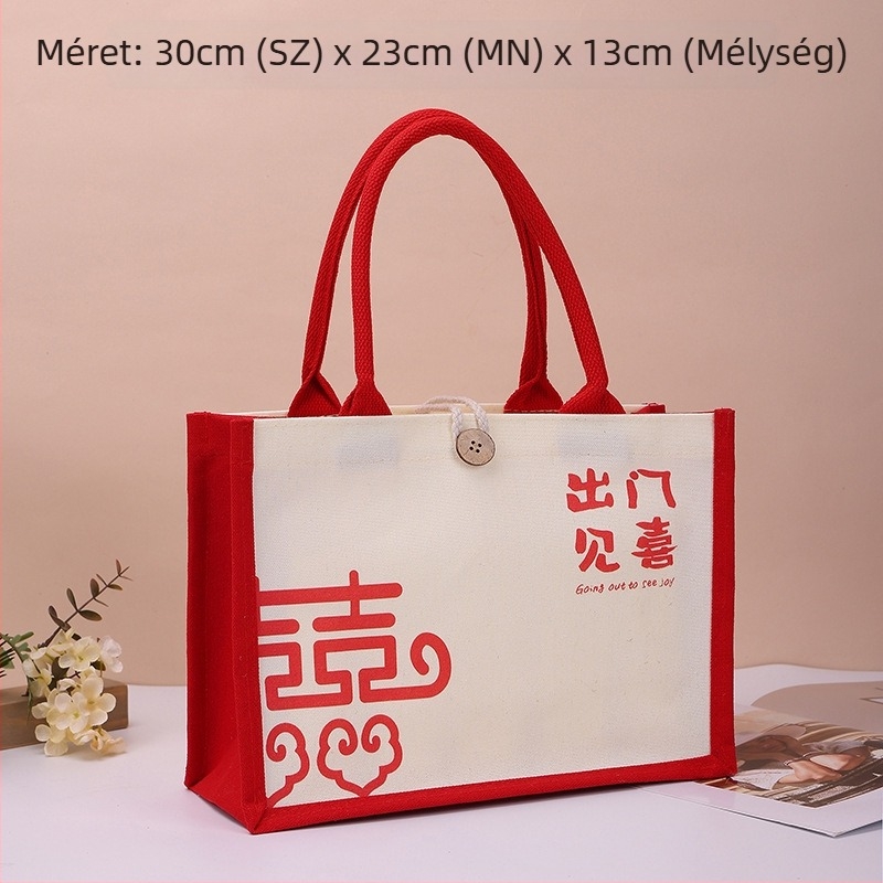 Vászon- és juta tote táska UV nyomtatott logóval, testreszabható dizájn