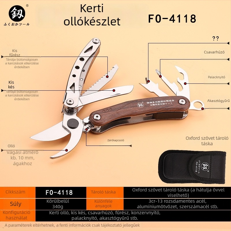 FO-4118 Összecsukható kültéri kertészolló – többfunkciós metszés, kézi használat