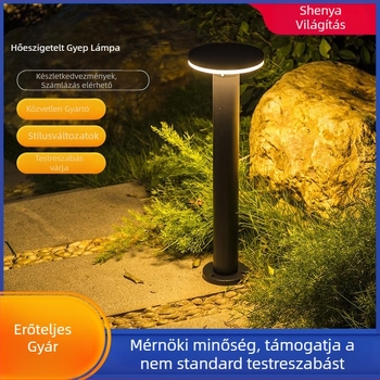 Kültéri IP65 LED fű-lámpa, öntött alumínium + akril, 7–12W, geometriiai/absztrakt dizájn, működési idő több mint 36 óra