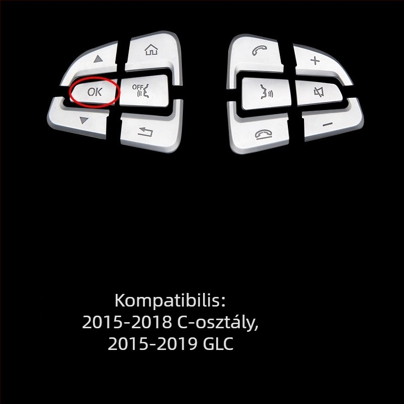 Mercedes-Benz volángomb matricája: C-osztály, E-osztály, GLA, CLA, GLE, GLC260, C200L | Anyag: ABS | Márka: Yude Chi | Nem testreszabható