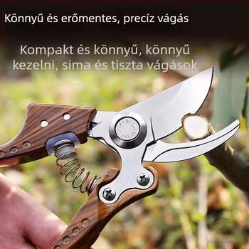 SK5 Metszőolló fa textúrájú nyéllel gyümölcsfákhoz és virágágakhoz