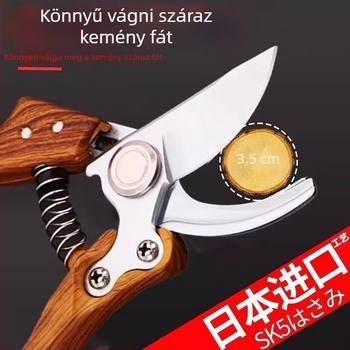 SK5 Metszőolló fa textúrájú nyéllel gyümölcsfákhoz és virágágakhoz