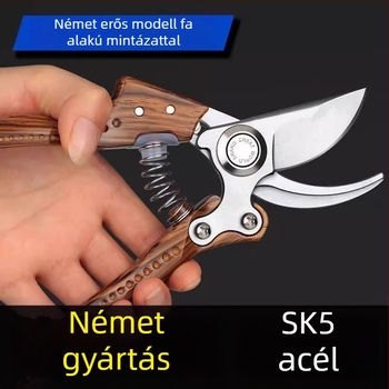 SK5 Metszőolló fa textúrájú nyéllel gyümölcsfákhoz és virágágakhoz