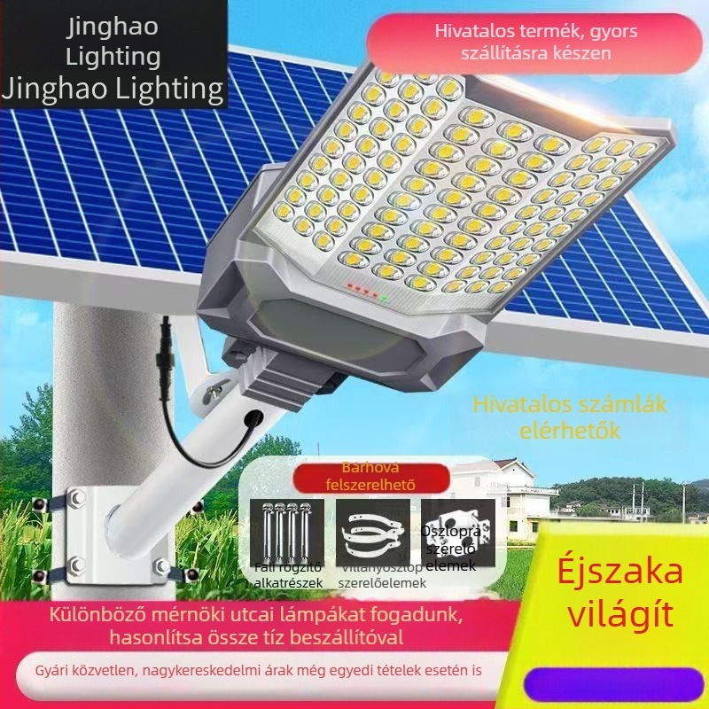 Napelemes kültéri LED lámpa kerthez és udvarhoz, IP67, 30W, távirányító, bolygó alakú