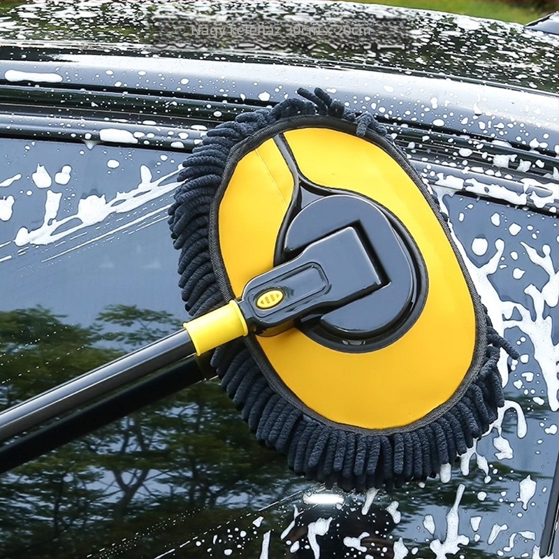 Autómosó mop puha sörtéjű ecsettel, műanyag kivitel, teljes készlet autótisztító ecsetek