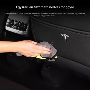 Tesla Model 3/Y hátsó üléshez készült bőr anti-kick hátvéd, teljes fedettség
