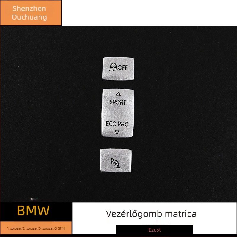 Ouchuang Alumínium Vezetési Mód Gombfedél BMW 1 Sorozat, 2 Sorozat, 3 Sorozat, 3 GT Sorozat, 4 Sorozat – Nincs Logó