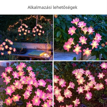 Növényszerű kerti lámpa, rozsdamentes acél, IP44, 3W, napelemes működés, 1–3 m² lefedettség