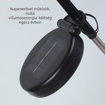 Növényszerű kerti lámpa, rozsdamentes acél, IP44, 3W, napelemes működés, 1–3 m² lefedettség
