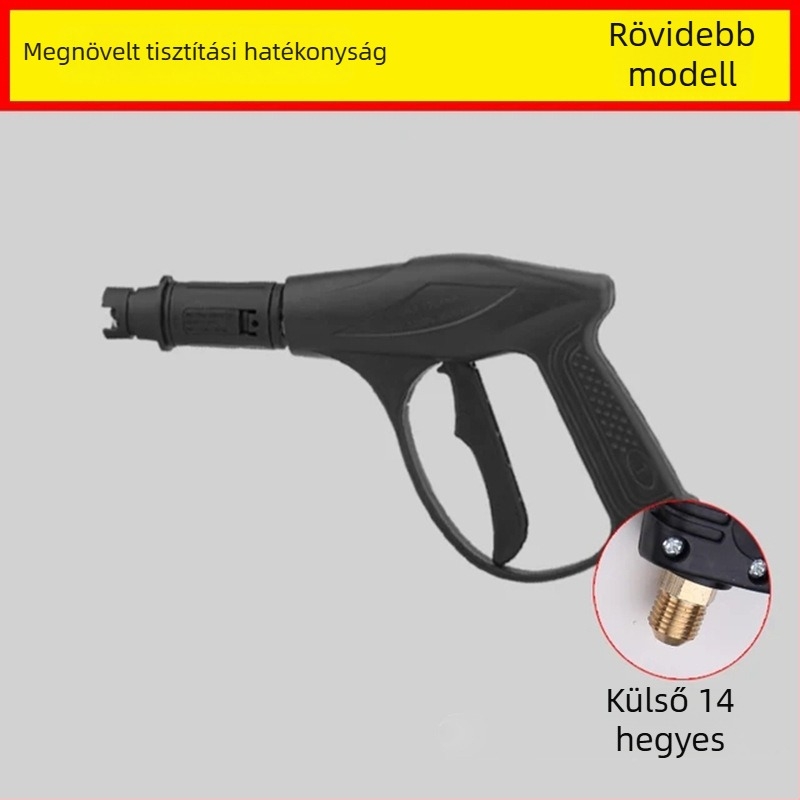 Nagy nyomású autómosó pisztoly – Markolat: mérnöki műanyagok; Víznyomás alatt 120 bar; Tömeg 350 g