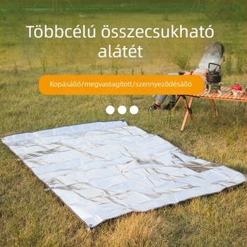 Ayxsee PE-alumíniumfóliás piknik alátét, nedvességálló sátorhoz és kempingezéshez, kétoldalas alumíniumfóliás felület, strandhoz és kempingezéshez, hordozható