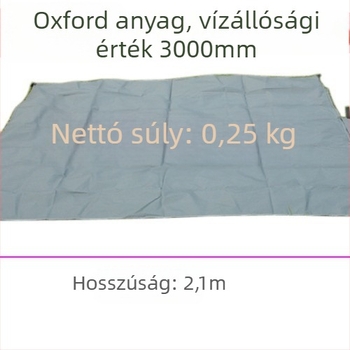 Oxford anyagú sátorpadló, vízálló és kopásálló, alkalmas kempingezéshez, 4-6 személynek; Anyag: Oxford; Tömeg: 250; Alkalmas: 4-6 személy