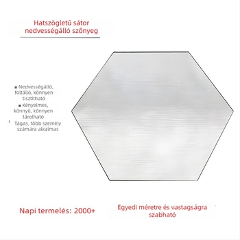 Hexagonális kemping matrac nedvességálló, 3 m hosszú, összecsukható, kétoldalas alumíniumfóliával, sátorhoz és piknikhez