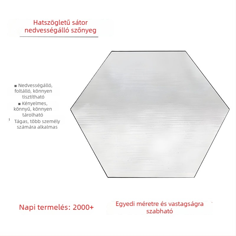 Hexagonális kemping matrac nedvességálló, 3 m hosszú, összecsukható, kétoldalas alumíniumfóliával, sátorhoz és piknikhez