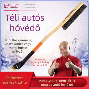 Autómosó ecset, keményfából készült nyéllel és puha sörtékkel
