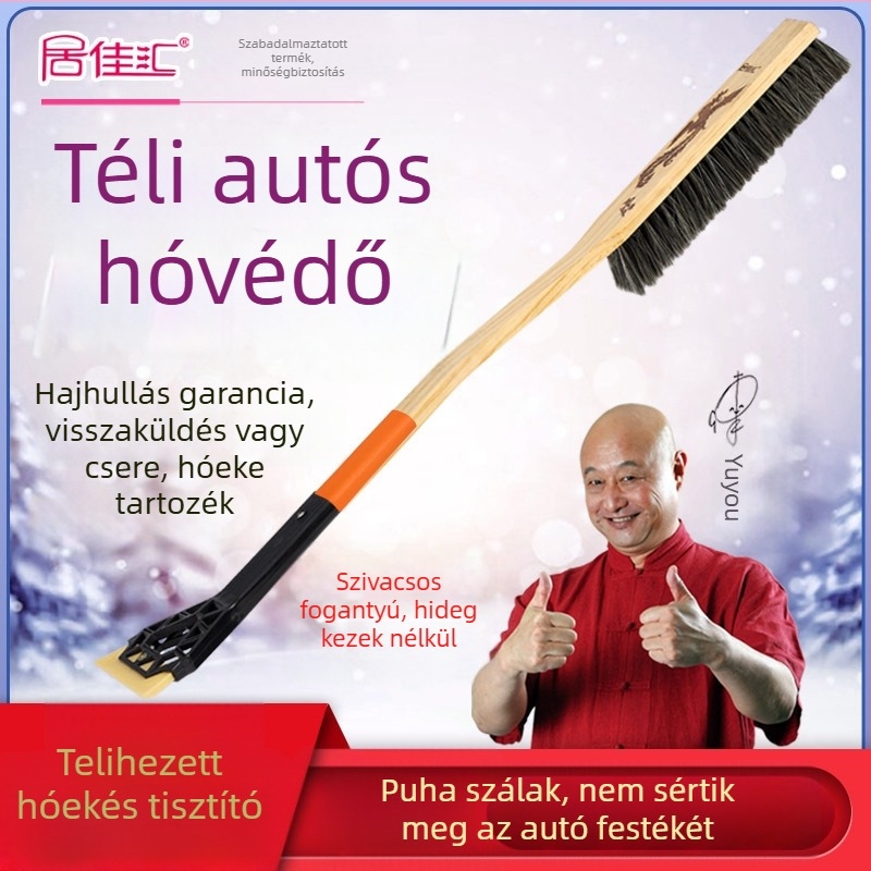 Autómosó ecset, keményfából készült nyéllel és puha sörtékkel