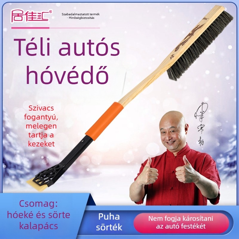 Autómosó ecset, keményfából készült nyéllel és puha sörtékkel