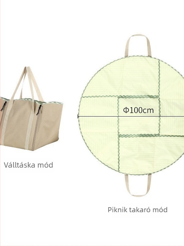 Piknik matrac nedvességálló poliészter anyagból és alumíniumfóliával, 500 g súlyú, hordozható kültéri kemping matrac