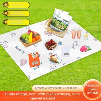 SLIKE Kültéri egyszer használatos piknik szőnyeg nedvességálló réteggel, egy- vagy kétszemélyes használatra, olajálló, strand- és gyep