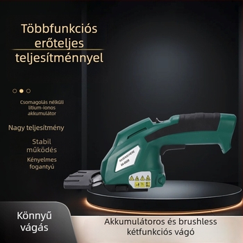 Kertészeti elektromos metszőolló, vezeték nélküli, brushless motoros, levehető penge