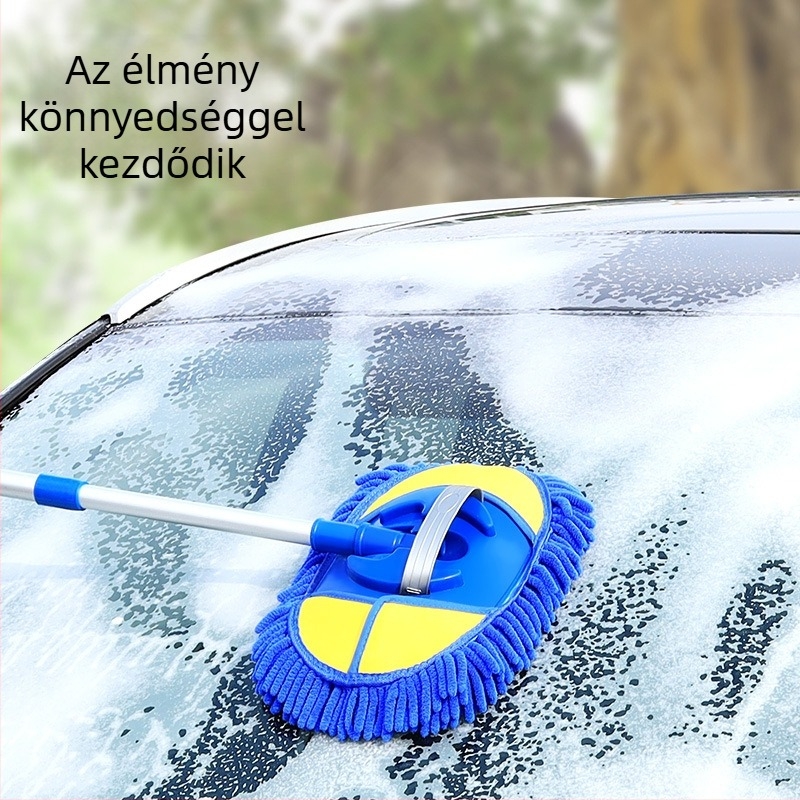 Runner autómosó mop, teleszkópos chenille fejű – professzionális autóápolási eszköz