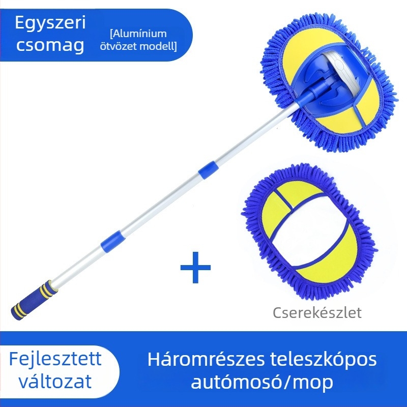 Runner autómosó mop, teleszkópos chenille fejű – professzionális autóápolási eszköz