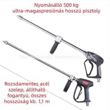 Rozsdamentes acélból készült vízipisztoly nylon fogantyúval, fej: rozsdamentes acél, tömeg: 3000 g