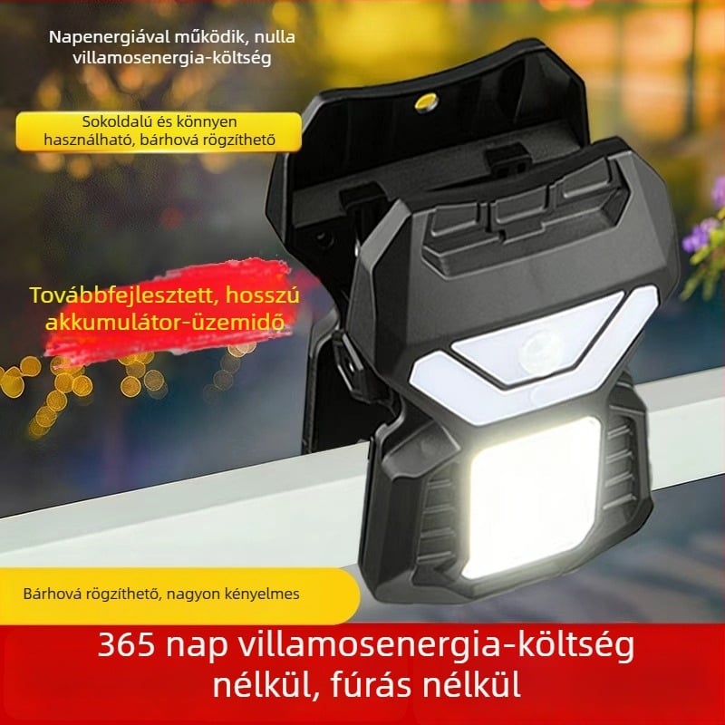 Kültéri napelemes klipszes mozgásérzékelős falikar kerthez, szív alakú kialakítással