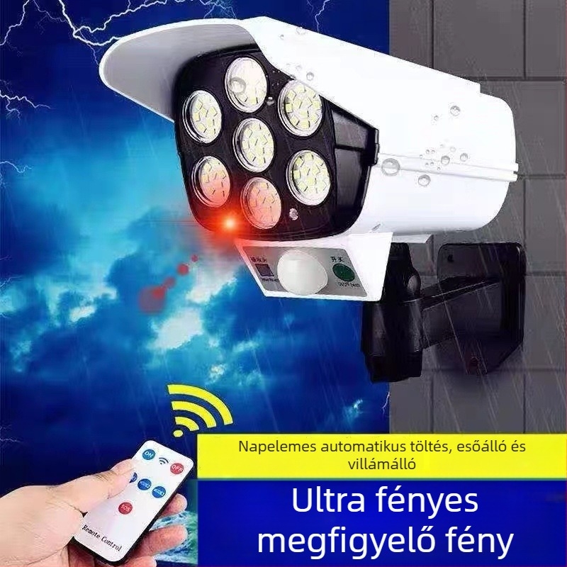 Napelemes kültéri LED falikar mozgásérzékelővel, IP54 védelem, 16W, 3.7V, modell JD-2178T