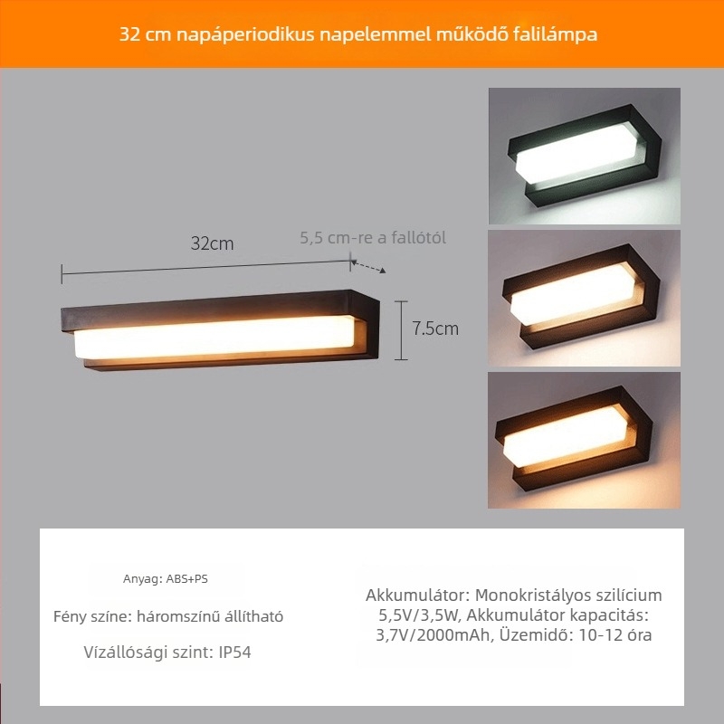 Napelemes kültéri falikar - LED-modul (IP54; 6V; 2-4W; Modell 1021)