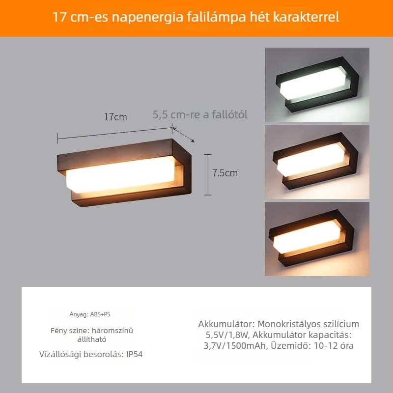 Napelemes kültéri falikar - LED-modul (IP54; 6V; 2-4W; Modell 1021)
