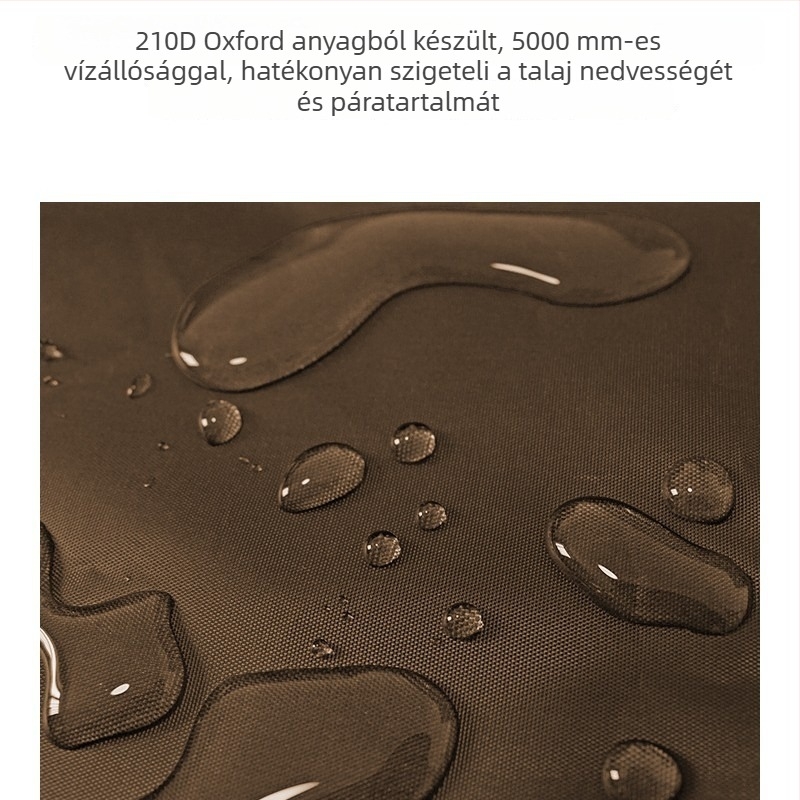 Kültéri kemping összehajtható padlómatrac – nedvességálló, csúszásmentes, Oxford 210D anyag, 475 g, 4–6 fő számára