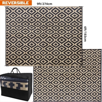 Kültéri kemping anti-slip nedvességálló matrac 6–8 fő részére — HUAYANG, PP, 300–600 g, nemszőtt anyag/szalag