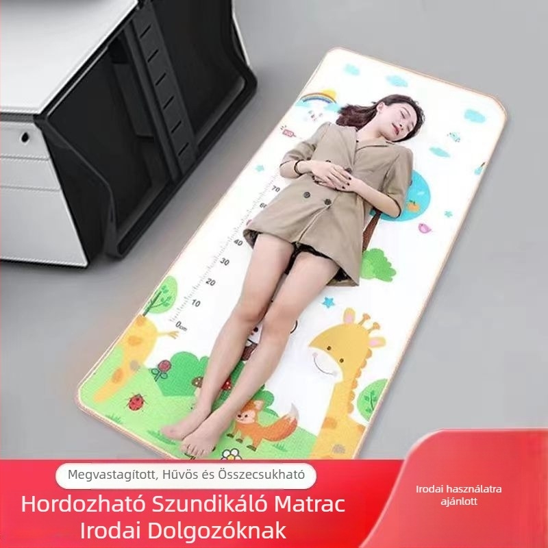 Hordozható, összecsukható alvó matrac iroda szünetre, nyári hűsítő padlóra alváshoz, 1–2 személyre, vastag