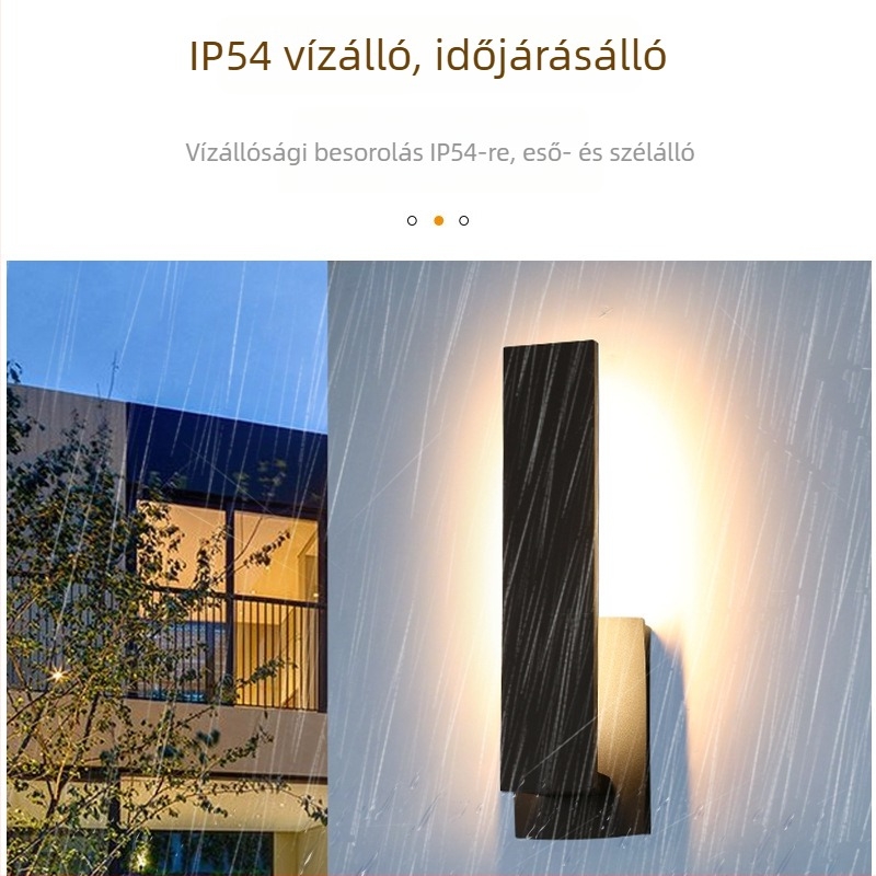 Kültéri alumínium falikar, IP54, 1 LED, 90 lm, 3000K