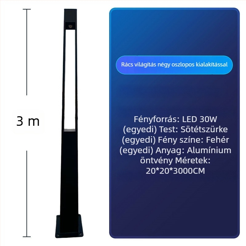 LED kerti lámpa kültéri tájépítéshez - rozsdamentes acél, IP65, LED fényforrás, különböző tápellátási lehetőségek, 3C tanúsítvány