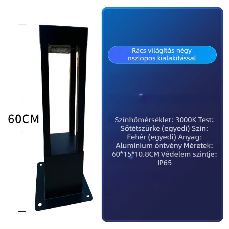 LED kerti lámpa kültéri tájépítéshez - rozsdamentes acél, IP65, LED fényforrás, különböző tápellátási lehetőségek, 3C tanúsítvány