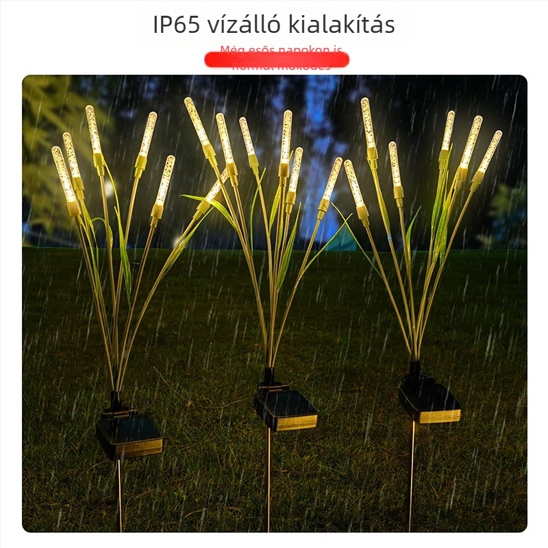 Kültéri napelemes dekoratív kertvilágítás, IP65 vízálló, ABS ház, modell Bubble wand, világítás 6–12 óra