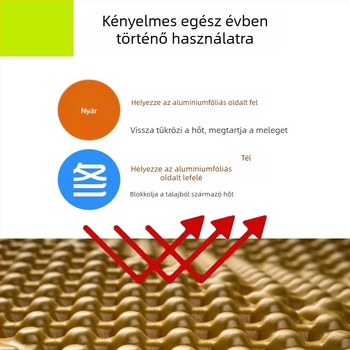 Ixpe anyagú nedvességálló kemping matrac, 1 személyes, összecsukható és hordozható, tojásfészek dizájnnal