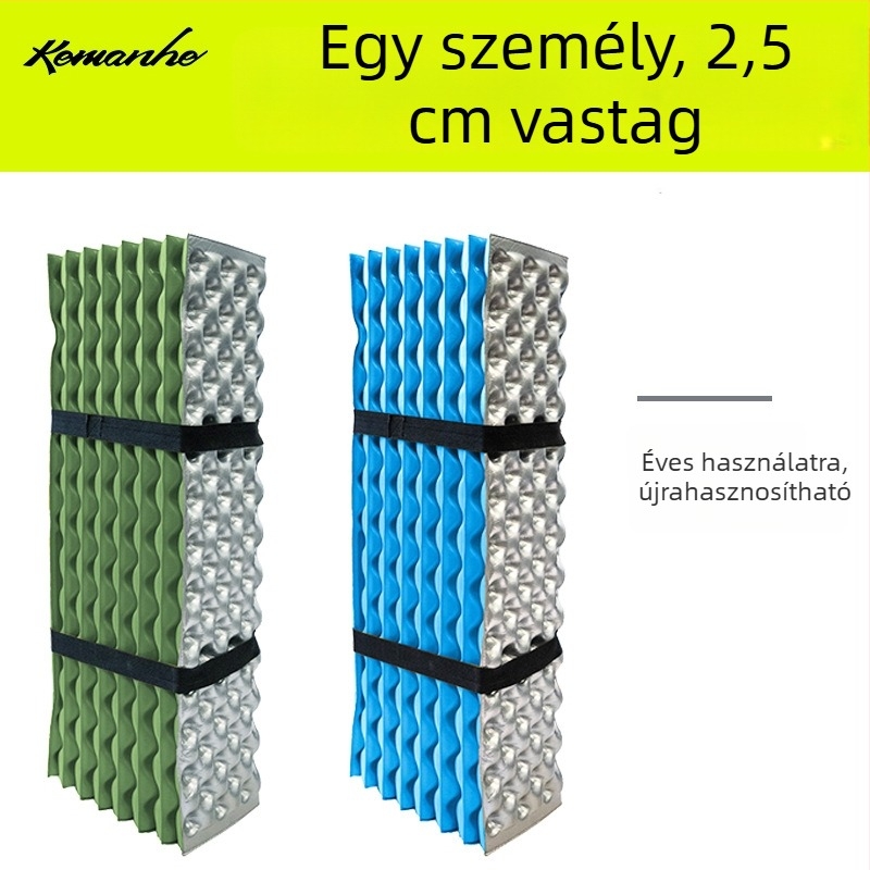 Ixpe anyagú nedvességálló kemping matrac, 1 személyes, összecsukható és hordozható, tojásfészek dizájnnal