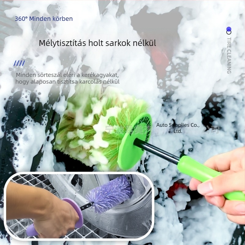 Karácsonyfa mintás habos kerékagy-tisztító ecset autókhoz, fröccsenés elleni védelem, szín- és márka testreszabás