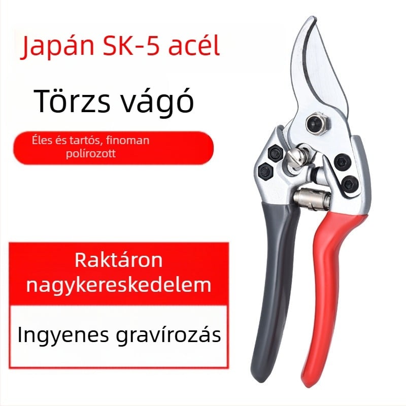 Independent SK5 acél kertészeti metszőolló, többfunkciós bonsai és vastag ágak vágásához