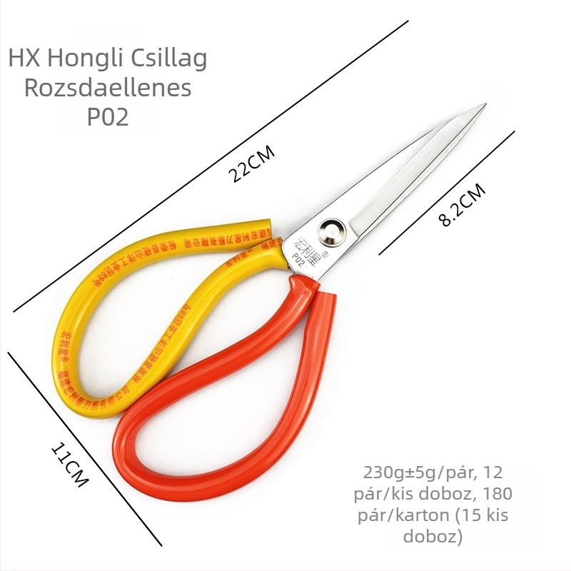 P02 Rozsdamentes olló – Ipari konyha- és kert olló pulyka, kacsa, hal, hús, gyümölcs és ágak számára – Hongli Star