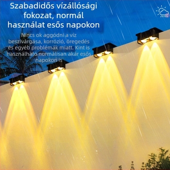 Napelemes kültéri falikar — falmosó spotlámpa kerthez, IP65, 4000–6000K, ≤36V, 6–12 óra folyamatos világítás, posztmodern stílus