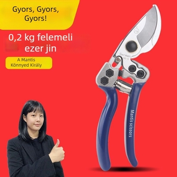 Acél metszőolló ágakhoz és gyümölcsfákhoz, ergonikus kialakítás a könnyebb vágáshoz, éles pengék