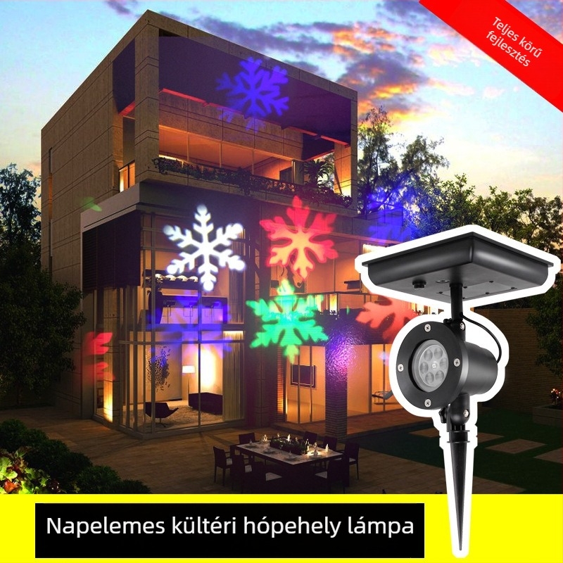 Napelemes hópehely világítás gyepe és udvarra – IP65, 6W, 5V, 6–12 óra működés, Modell MXS-090