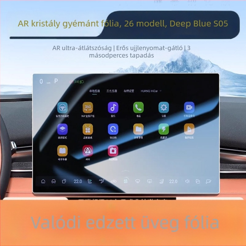 Edzett üveg védőfólia a Changan Deep Blue S05 navigációs képernyőjéhez és a központi konzolhoz